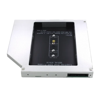 TISHRIC Alumīnija m.2 M2 NGFF SSD 2nd HDD Caddy 12.7 mm SATA 3.0 Optibay Cietā Diska Kameras Adapteri DVD, HDD 2.5 Lietā Klēpjdators