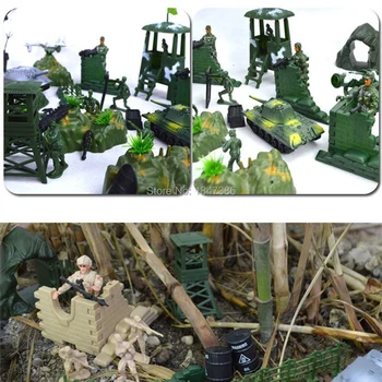 Darbības Rādītāji Armijas Vīriešiem Karavīrs Playset ar Zvīņainām Transportlīdzekļiem, Tvertne, Helikopters Militārās Bāzes, kas ir Militārā Rotaļlietu Paraugu, kas Gabals 200