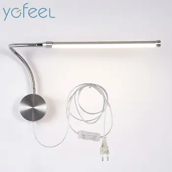 [YGFEEL] 6W LED Sienas Lampas Ar Eiropas Plug / Amerikāņu Plug Iekštelpu Guļamistabas Gultas Lampa Pētījumu, Lasīšanas Apgaismojums AC90-260V