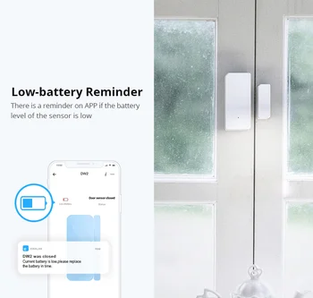 Itead SONOFF DW2 Wi-Fi Magnētiskais Durvju/Logu Sensors Smart Home eWeLink Attālināto Brīdinājumu Paziņojumu Darbu Ar Alexa, Google Home