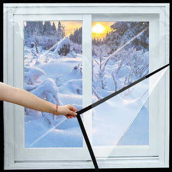 Logu Siltuma Izolācijas plēves Silts filmu ziemā Pašlīmējošas gļotādu aizsargājošu Enerģijas Mīksta caurspīdīga stikla plēves logu