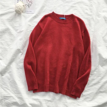 12 krāsas O-veida kakla Sieviešu Džemperis 2020 Rudens Ziemas Jauno Cieto Irdenas trikotāžas džemperi, puloveri Ikdienas džemperis ar garām piedurknēm Topi