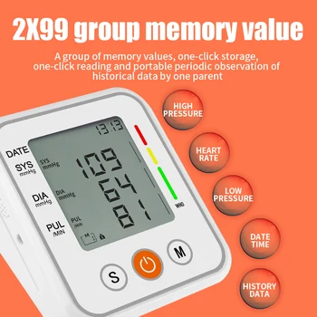 Digitālā augšdelma asinsspiediena Monitors BP Automātiskā Spiediena Kamertonis Sphygmomanometer Roku Tensiometer Asins Spiediena Mērītājs