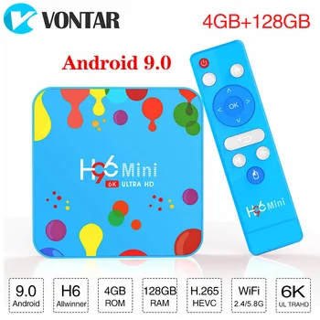 H96 Mini 6K Android 9.0 TV Kastē Allwinner H6 Quad Core 4GB 128GB Dual Wifi Atbalsts Google Atskaņotājs Youtube Set Top Box 4GB 32GB