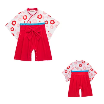 Bērnu bodysuit Meitene zēns Japāņu Kimono Kleita 1. dzimšanas, zīdaiņiem un Bērniem Kostīmu Tradicionālo Japones Bērnu Apģērbs