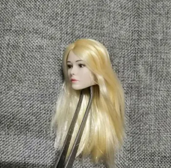 1/6 Skaistumu Vadītājs Sculpt Blondi Gari Mati Galvas Modeli PVC Attēls 12