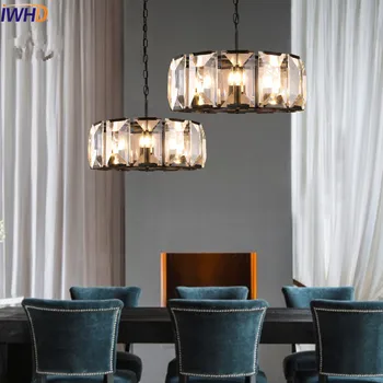 IWHD Kārta Vintage Rūpniecības Kulons gaismas Ķermeņi, Dinning Room Amerikāņu Crystal LED Pendant Gaismas Spīdumi De Cristal