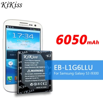 KiKiss 6050mAh Litija EB-L1G6LLU Tālruņa Akumulatora Samsung Galaxy S3 SIII I9300 I9300i I9305 i747 i535 L710 T999 EB L1G6LLU