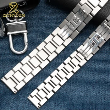 Nerūsējošā tērauda rokassprādze tērauda cietā metāla watchband 16 mm 17.5 mm, 20mm 23mm skatīties joslas pāru Pulksteņu siksniņas