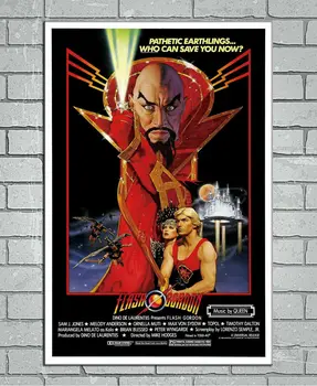 Flash Gordon Filmu 1980. Gada Filma Sam J. Jones Max Von Zīda Auduma Sienas Plakātu Mākslas Dekoru Spilgta Uzlīme