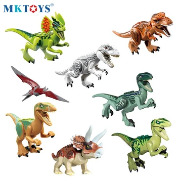 MKTOYS Tyrannosaurus Rex Dinozaura Jurassic Park Pasaulē Veidošanas Bloku Velociraptor Pterosauria Triceratops Dinosaurios de Juguete