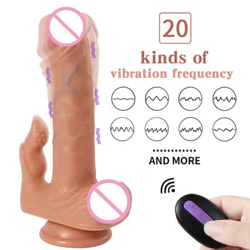 Silikona Liels Penis Sieviete Masturbācija Seksa Rotaļlieta, Bezvadu Tālvadības Dubultā Galvu Vibrators Reālistisks Dildo Klitora Masāža