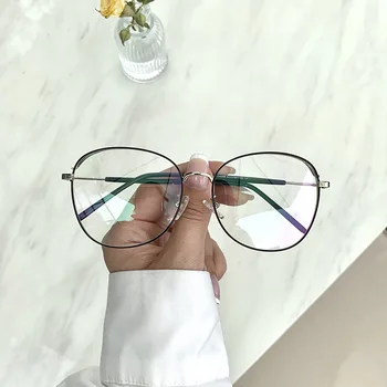 VWKTUUN Nerūsējošā Tērauda Briļļu Rāmji Lielgabarīta Recepšu Brilles Sievietēm, Vīriešiem Viltus Brilles Lielu Optisko Briļļu Stikli
