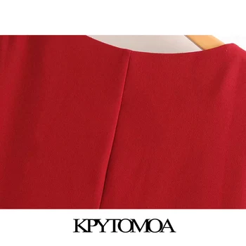 KPYTOMOA Sieviešu 2020. Gadam, Modes Biroja Valkāt Cietās Mini Kleita Vintage O Plats Kakla Sleeve Sieviešu Kleitas Šiks Vestidos Mujer