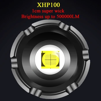 XHP100 Taktiskās led Lukturīti Lāpu usb lādējamu 18650 vai 26650 zibspuldzes gaismas XHP90 lieljaudas Puses lampa medību nometnē laternas