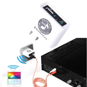AC 110v~220V Bluetooth 4.2 APP Kontroles Audio Uztvērējs, Stereo, U diska Atskaņotājs Atbalsta FLAC/APE/WAV/MP3 3.5 mm plug
