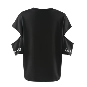 Piedurknes Dobi Ārā Vēstuli Print T-krekls Sieviešu Plus Izmēra 5xl 6xl 7xl 2018. gada Vasaras lielās Ielas Melns O-veida Kakla T Krekls 4XL XXXL tshirt