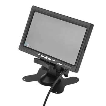 7 collu TFT LCD Auto Monitors Displejs 12V HD 800x480 Ekrāna Universālas Automašīnas Atpakaļskata Kameras Monitors ar Statīvu un 2 AV Ieeja