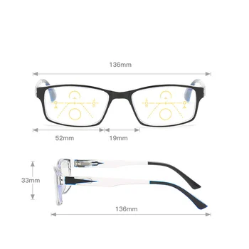 Iboode Anti Zilā Gaisma Progresējoša Multifokāla Lasīšanas Brilles, Smart Zoom Tālu Netālu Hyperopia Presbyopic Brilles +1.0 1.5 2 2.5