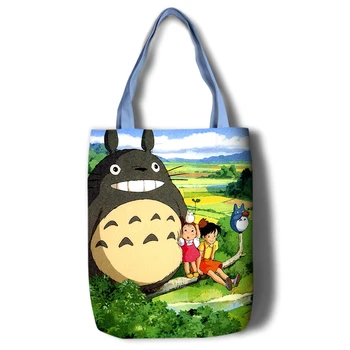 Mans Kaimiņš Totoro Hayao Miyazaki Drukāt Sieviešu Modes Dāma Tote Soma, Audekls Somas Locīšanas Atkārtoti Iepirkumu Somas Kabata