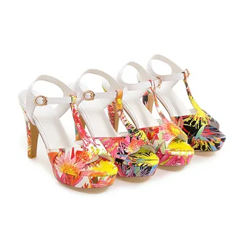 MORAZORA 2020. gadam, liela izmēra 46 sieviešu sandales sprādzes vasaras augstpapēžu kurpes platformas sandales atvērtu purngalu elegants kāzu kurpes sieviete