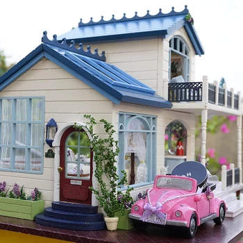 DIY Leļļu Nams Miniatūra leļļu Namiņš Ar Mēbeles Koka Māja, Miniaturas Rotaļlietas Bērniem Jaunajā Gadā Ziemassvētku Dāvanu