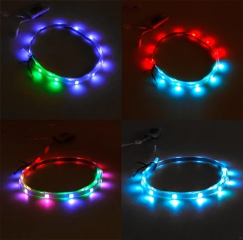 1 Pāris Ūdensizturīgs USB LED Kurpes Strip Gaismas 0.65mx2 RGB SMD3528 Elastīgu Dekoru Kurpes Strip Gaismas