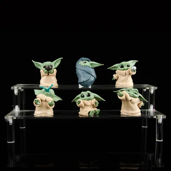 6pcs/Daudz Karstā Bērnu Yoda Darbības Rādītāji Modeļa Rotaļlietu 5-8cm Gudrs Yoda Mandalorian Grogu PVC Anime Kolekcionējamus Lelles Bērniem Dzimšanas dienas Dāvana