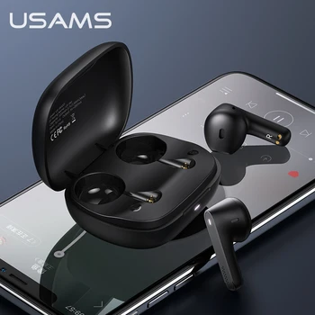 USAMS TWS Bezvadu Earbuds Uzlādes Rūtiņu Bluetooth 5.0 Austiņas Stereo Sporta Auss Austiņas Ar Micphone iPhone 12 Pro