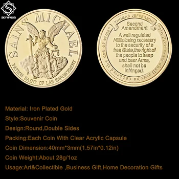 5GAB/Partija, ASV, St Michael Lūgšanu Erceņģelis Zelta/Sudraba Token Kolekcionējamus Monētas, kas ASV Vairumtirdzniecība