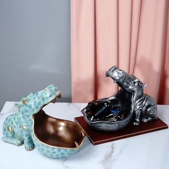 Sveķu Hippo Figūriņas Keychain Uzglabāšanas Apdare, Mājas Piederumi, Veranda Dzīvnieku Statuja Rotājumu Chrimas Jaunā Gada Dāvanas