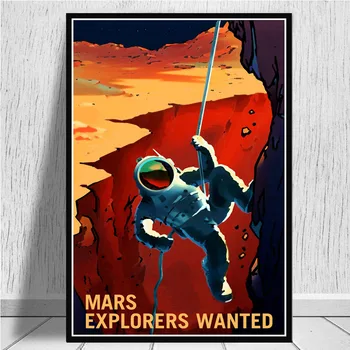 Mākslas Audekls, Eļļas Glezna Karstā Kosmosa Ceļojumu Universālā Planētas Mars Filmu Plakāti Un Izdrukas Sienas, Attēlus Viesistaba, Mājas Dekoru