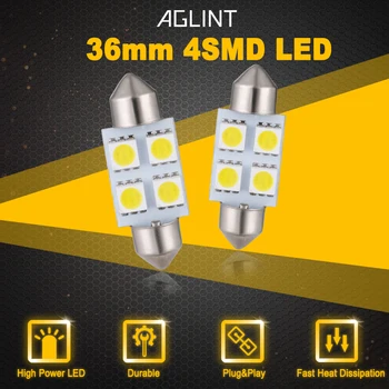 AGLINT 10PCS Vīt C5W 36mm 6411 5050SMD LED Spilgtas Automašīnas salona Apgaismojums Doom Lasot Karti, Durvis, Bagāžnieka Balta 6000k 12V