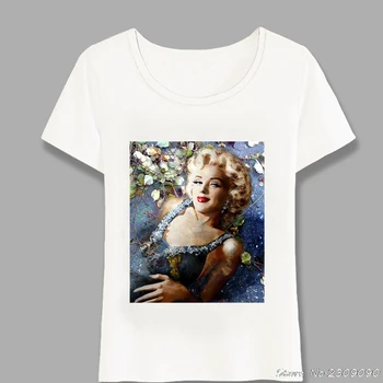 Merilina Monro, Kā Tetovētiem Dāma Print T-Krekls Vasaras Sieviešu t-krekls Vintage Stila Gadījuma Meitene Topi Modes Sexy Tee Harajuku