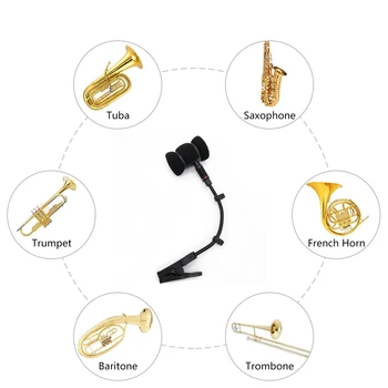 Saksofonu mikrofons clip bez mic, saksofonu mikrofona statīvs tikai, klipu par sax trompete, vijole mūzikas instrumentu montāža