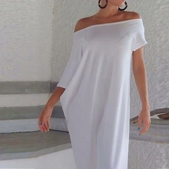Modes Sievietes Vasaras Kleita Ir 2021. Gadījuma Nelegālo Sen Maxi Puse Kleitas Sexy Cietā Vestidos Plus Izmērs S-XL