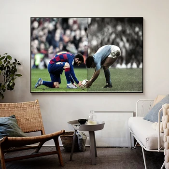 Djego Maradona, Lionel Messi Futbola Zvaigzne Retro Gleznas, Plakāti Un Izdrukas Sienas Māksla Mājās Apdare Studiju Dzīvo Jamo Istabu Guļamistaba Deco