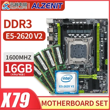 ALZENIT X79 Pamatplates Uzstādīt X79M-CE5 Ar LGA 2011 Combo Xeon E5-2620 V2 CPU 4x4GB = 16GB DDR3 1600 Atmiņas ECC REG RAM