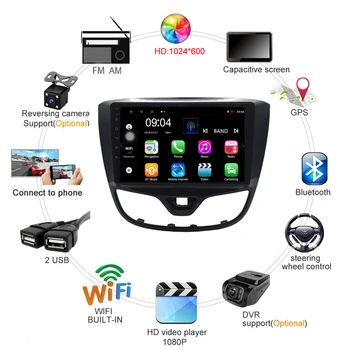 Par OPEL KARLA VinFast Fadil 2017-2020 2 Din Auto Radio Android Auto Multimediju Atskaņotājs, GPS Navigācija WIFI Bluetooth FM