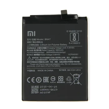 Sākotnējā Xiaomi BN47 Redmi 6 Pro Tālruņa akumulatora Xiaomi Redmi 6 Pro / Mi A2 Lite 3900mAh