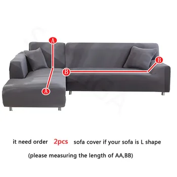 Tīrtoņa krāsu dīvāns, uz viesistabas dīvāna, dvieļu neslīdīgu sofa cover strech L-formas dīvāns vajadzībām 2 gabali