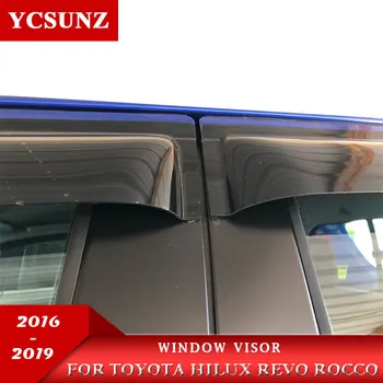 Sānu Logu Deflektori Weather Shield Logu Aizsargs Toyota Hilux Revo Rocco 2016 2017 2018 2019 2020 SR5 Double Cab