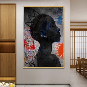 Āfrikas Mākslas Melnā Sieviete, Eļļas Glezna Grafiti Gleznas Cuadros Plakātu Izdrukas Skandināvijas Sienas Audekls Mākslas Aina Dzīvojamā Istaba