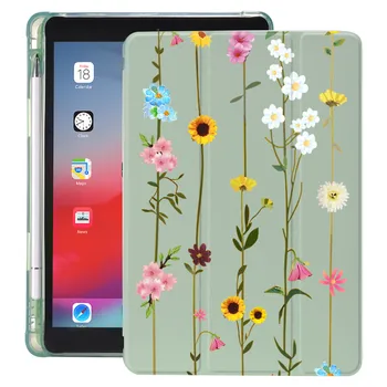 Wildflowers Gaisa 4 Silikona Case iPad Pro 2020. gadam 10.5 ar Zīmuļa Turētāju 10.2 collu 8. Paaudzes 7. Par 12.9 Pro 2018 Mini