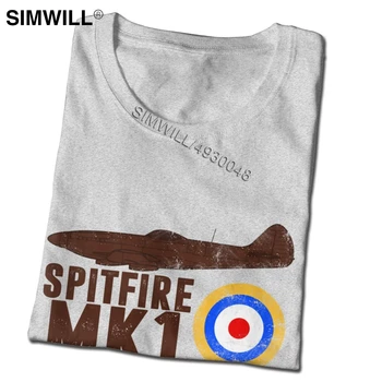 Vintage Spitfire UK Mk.1 RAF Lielbritānijas otrā pasaules KARA T Krekls Vīriešiem Moderns Īsām Piedurknēm, Mīkstu Kokvilnas T-Krekls Retro Supermarine Cīnītājs Tees