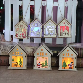 Bērnu izraisīt koka ziemassvētku zibens rotaļlietas ģimenes Montessori rotaļlietas bērniem ziemassvētku indes sparkles tumši ziemassvētku rotājumi