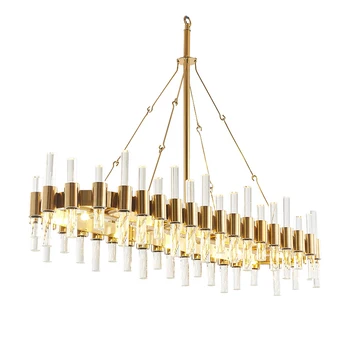 LED Mūsdienu Zelta kristāldzidru Dizainers Ovāls Apaļš LED Lustras Apgaismojums Spīdumu Apturēšanu Gaismeklis Lampen Par Dinning Room