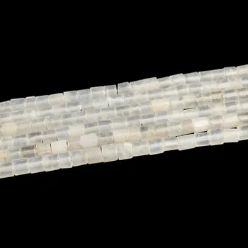 Dabīgā akmens balts cilindrisks zaudēt krelles 4x4mm pusdārgakmeņi mazām pērlītēm darinātas Krelles kaklarota DIY aproce 38cm