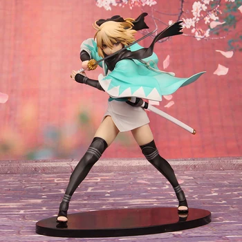 Lensple 27cm Anime Fate Stay Night Likteni KOHA-ACE Sakura Saber Okita Souji PVC Rīcības Attēls Modelis Rotaļlietas augstu kvalitāti, Ar Lodziņu