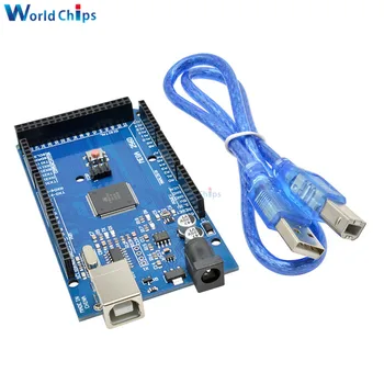 Mega 2560 R3 Mega2560 REV3 (ATmega2560-16AU CH340 CH340G) Valdes Ar USB Kabeli Savietojams Ar USB Kabeli augstākās Kvalitātes